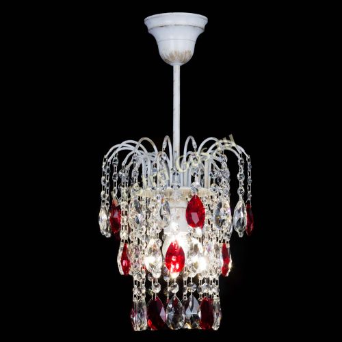 Люстра Зима журавлик красная (белая патина) в Подольске Гусь Хрустальный