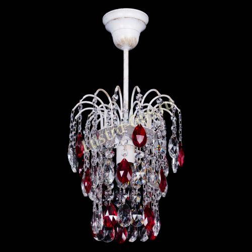 Люстра Зима журавлик красная (белая патина) в Подольске Гусь Хрустальный