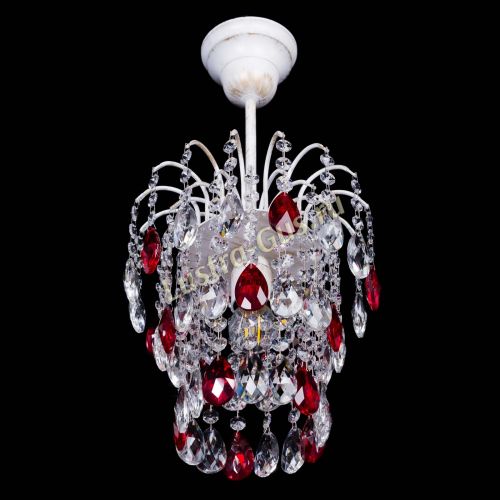 Люстра Зима журавлик красная (белая патина) в Подольске Гусь Хрустальный