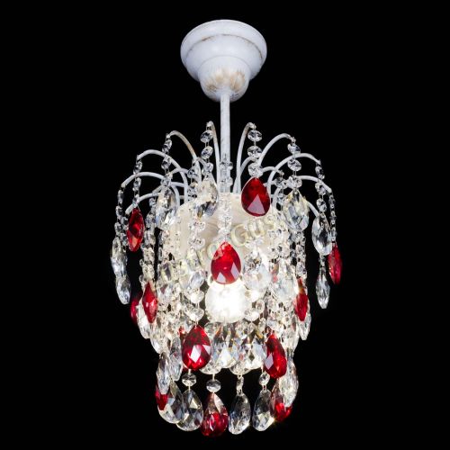 Люстра Зима журавлик красная (белая патина) в Подольске Гусь Хрустальный