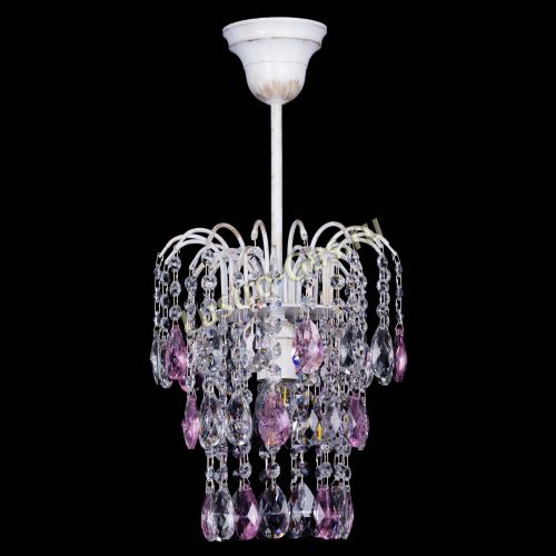 Люстра Зима журавлик розовая (белая патина) в Подольске Гусь Хрустальный