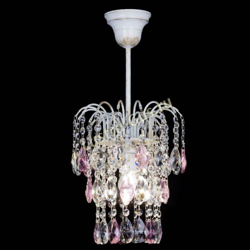 Люстра Зима журавлик розовая (белая патина) в Подольске Гусь Хрустальный