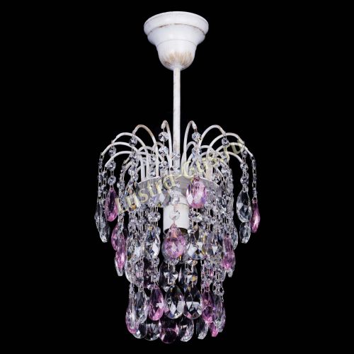 Люстра Зима журавлик розовая (белая патина) в Подольске Гусь Хрустальный