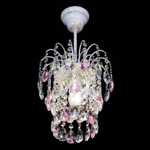 Люстра Зима журавлик розовая (белая патина) в Подольске Гусь Хрустальный