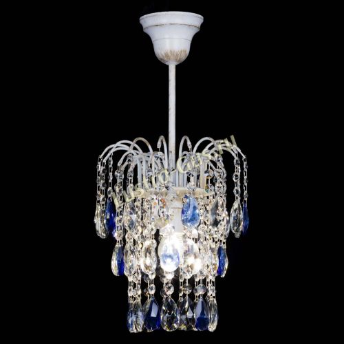 Люстра Зима журавлик синяя (белая патина) в Подольске Гусь Хрустальный