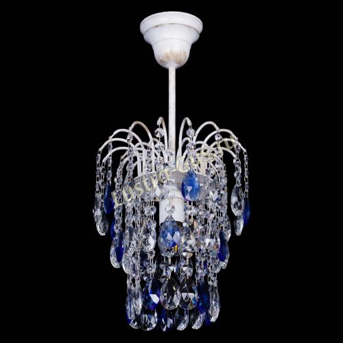 Люстра Зима журавлик синяя (белая патина) в Подольске Гусь Хрустальный