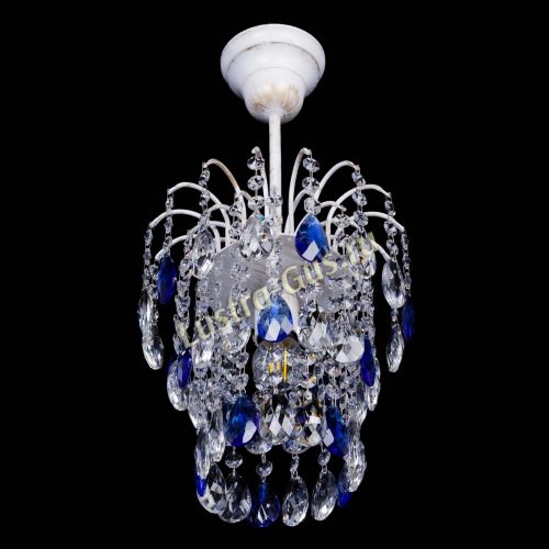 Люстра Зима журавлик синяя (белая патина) в Подольске Гусь Хрустальный