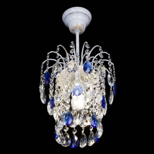 Люстра Зима журавлик синяя (белая патина) в Подольске Гусь Хрустальный