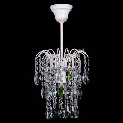 Люстра Зима журавлик зеленая (белая патина) в Подольске Гусь Хрустальный