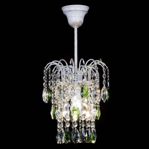 Люстра Зима журавлик зеленая (белая патина) в Подольске Гусь Хрустальный