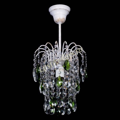 Люстра Зима журавлик зеленая (белая патина) в Подольске Гусь Хрустальный