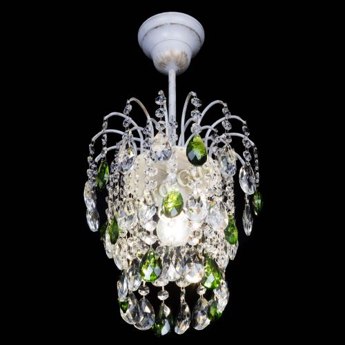 Люстра Зима журавлик зеленая (белая патина) в Подольске Гусь Хрустальный