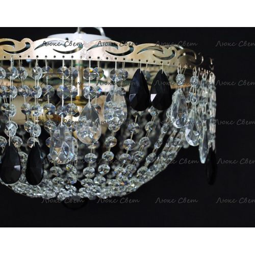 Люстра Анжелика журавлик черная в Подольске Гусь Хрустальный