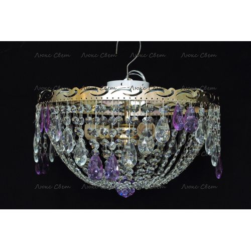Люстра Анжелика журавлик фиолетовая в Подольске Гусь Хрустальный