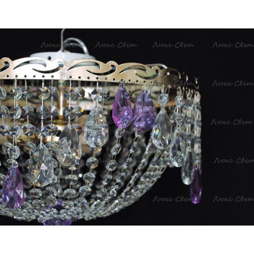 Люстра Анжелика журавлик фиолетовая в Подольске Гусь Хрустальный