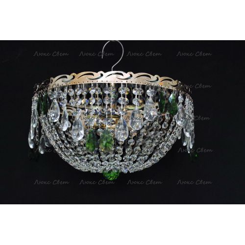 Люстра Анжелика журавлик зеленая в Подольске Гусь Хрустальный