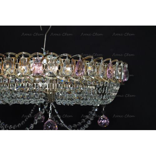 Люстра Кольцо блин розовая в Подольске Гусь Хрустальный