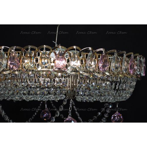 Люстра Кольцо блин розовая в Подольске Гусь Хрустальный