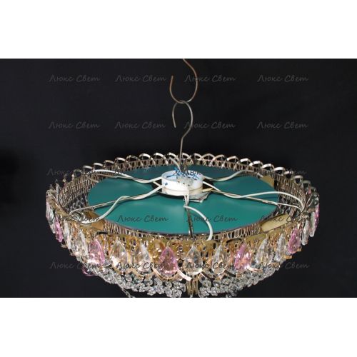 Люстра Кольцо блин розовая в Подольске Гусь Хрустальный