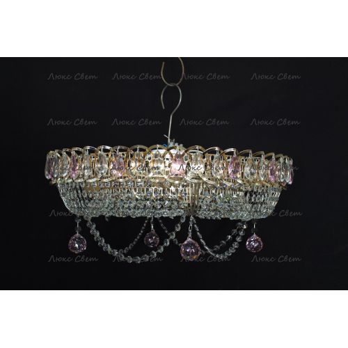 Люстра Кольцо блин розовая в Подольске Гусь Хрустальный