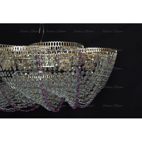 Люстра Лотос Елена сиреневая в Подольске Гусь Хрустальный