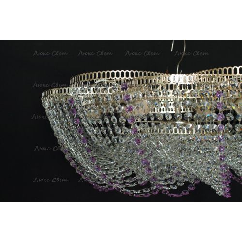 Люстра Лотос Елена сиреневая в Подольске Гусь Хрустальный