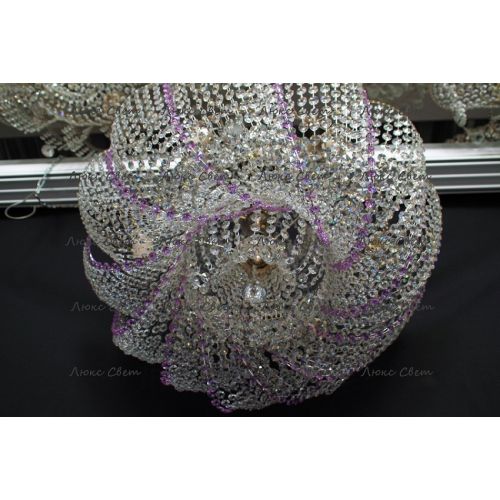Люстра Лотос Елена сиреневая в Подольске Гусь Хрустальный