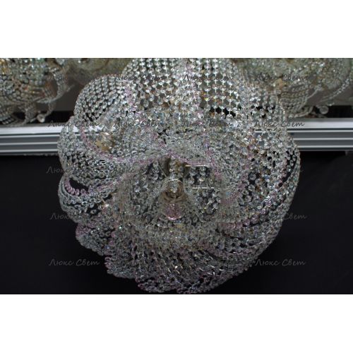 Люстра Лотос Елена розовая в Подольске Гусь Хрустальный