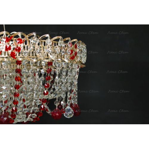 Люстра Водоворот Мария красная  в Подольске Гусь Хрустальный