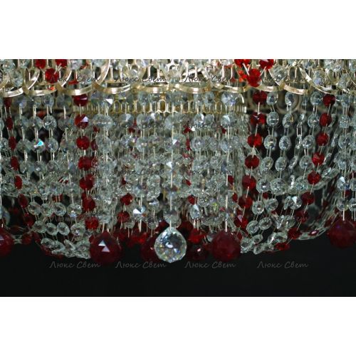 Люстра Водоворот Мария красная  в Подольске Гусь Хрустальный