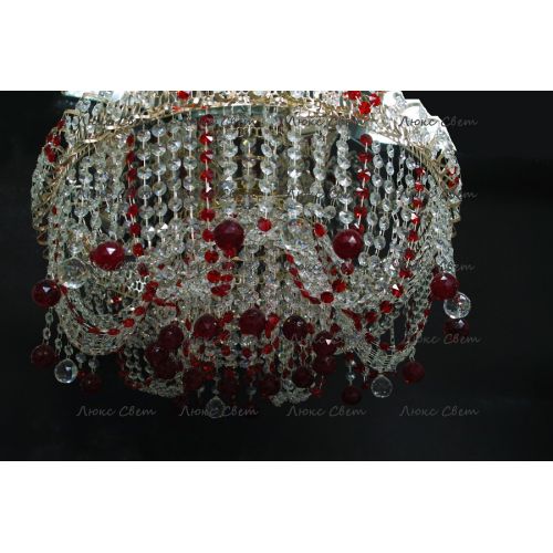 Люстра Водоворот Мария красная  в Подольске Гусь Хрустальный