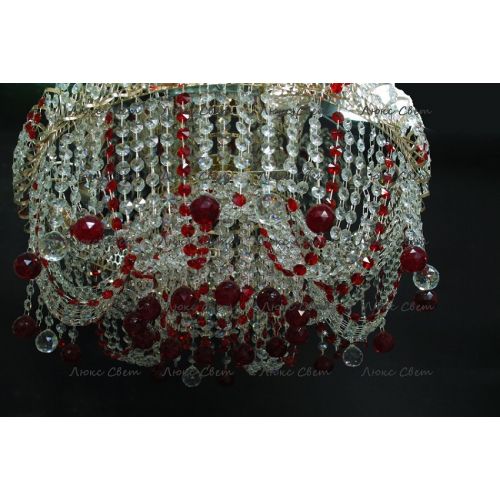 Люстра Водоворот Мария красная  в Подольске Гусь Хрустальный