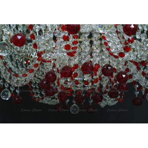 Люстра Водоворот Мария красная  в Подольске Гусь Хрустальный