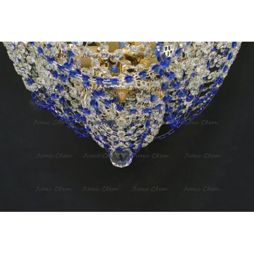 Люстра Водопад Роза синяя в Подольске Гусь Хрустальный