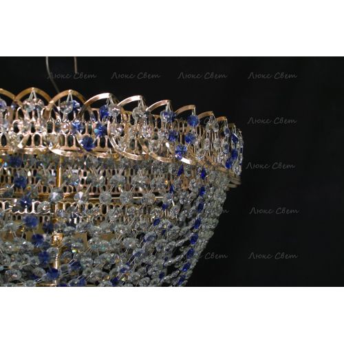 Люстра Водопад Роза синяя в Подольске Гусь Хрустальный