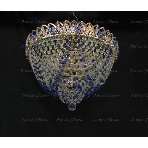 Люстра Водопад Роза синяя в Подольске Гусь Хрустальный