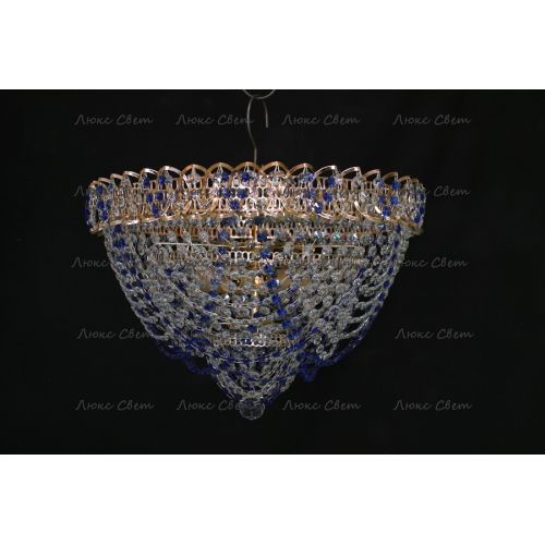 Люстра Водопад Роза синяя в Подольске Гусь Хрустальный
