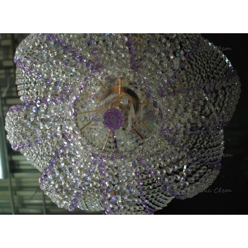 Люстра Космос № 2 фиолетовая в Подольске Гусь Хрустальный