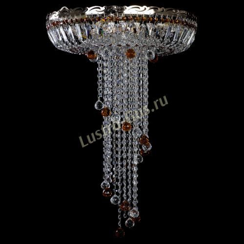 Люстра Анжелика №2 длинная шар 30 мм чайная  в Подольске Гусь Хрустальный