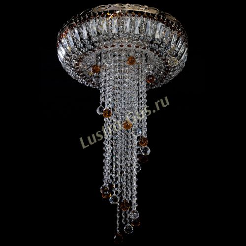 Люстра Анжелика №2 длинная шар 30 мм чайная  в Подольске Гусь Хрустальный