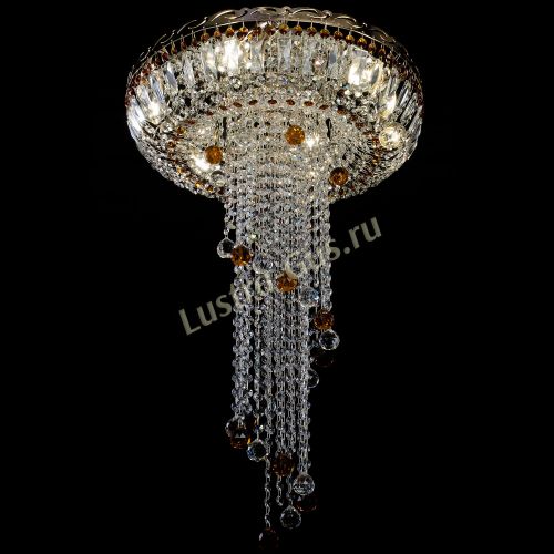 Люстра Анжелика №2 длинная шар 30 мм чайная  в Подольске Гусь Хрустальный