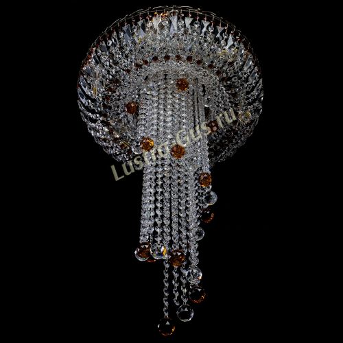 Люстра Анжелика №2 длинная шар 30 мм чайная  в Подольске Гусь Хрустальный