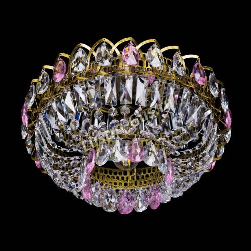 Люстра Астра Бутон №1 розовая под бронзу в Подольске Гусь Хрустальный