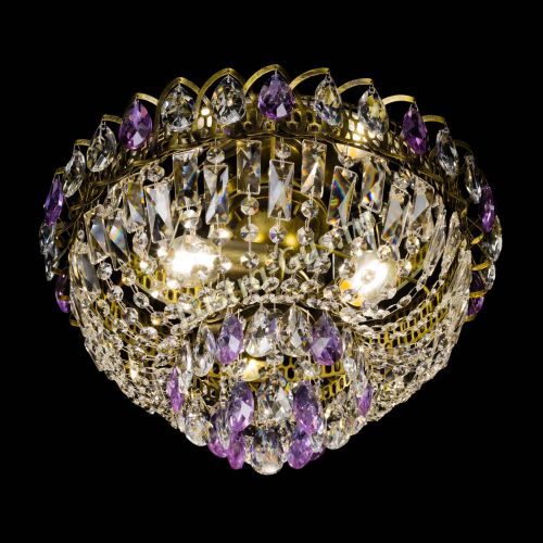 Люстра Астра Бутон №3 фиолетовая под бронзу в Подольске Гусь Хрустальный