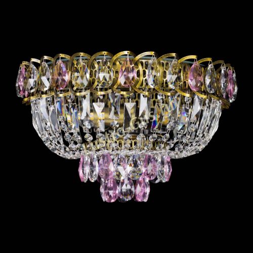 Люстра Астра Бутон №3 розовая под бронзу в Подольске Гусь Хрустальный