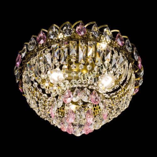 Люстра Астра Бутон №3 розовая под бронзу в Подольске Гусь Хрустальный