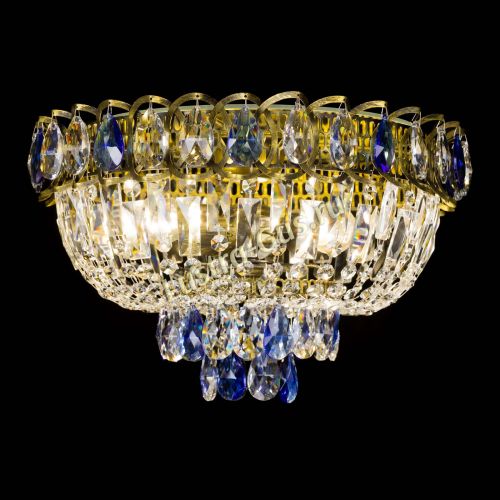 Люстра Астра Бутон №3 синяя под бронзу в Подольске Гусь Хрустальный