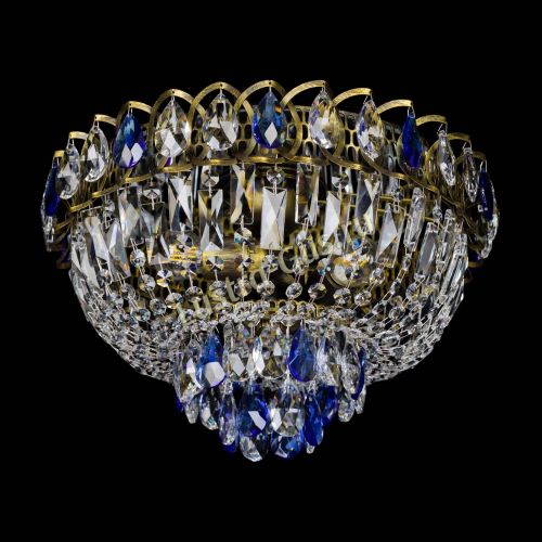 Люстра Астра Бутон №3 синяя под бронзу в Подольске Гусь Хрустальный