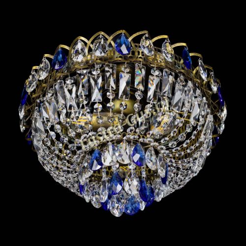 Люстра Астра Бутон №3 синяя под бронзу в Подольске Гусь Хрустальный
