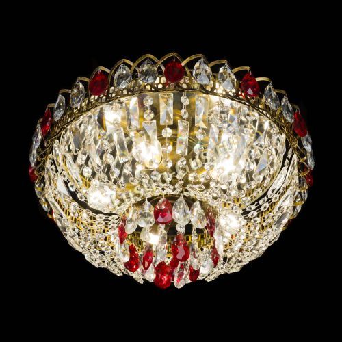 Люстра Астра Бутон №5 красная под бронзу в Подольске Гусь Хрустальный